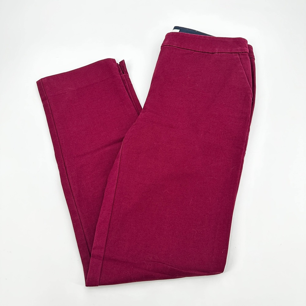 Boden Richmond 7/8 Trousers Dark Red Slim Ankle Pants T0114 US 4L UK 8L Academia